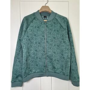 Balance Athletica  Jacket Size LARGE Green Floral Full Zip Womens